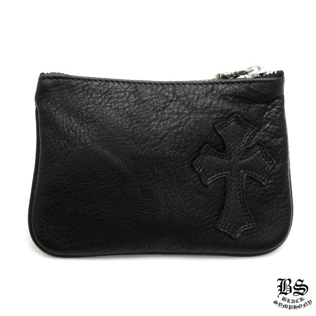 CHROME HEARTS クロムハーツ コインパース 1クロスパッチ ブラック ヘビーレザー レザーウォレット 財布 メンズ レディース CH2007