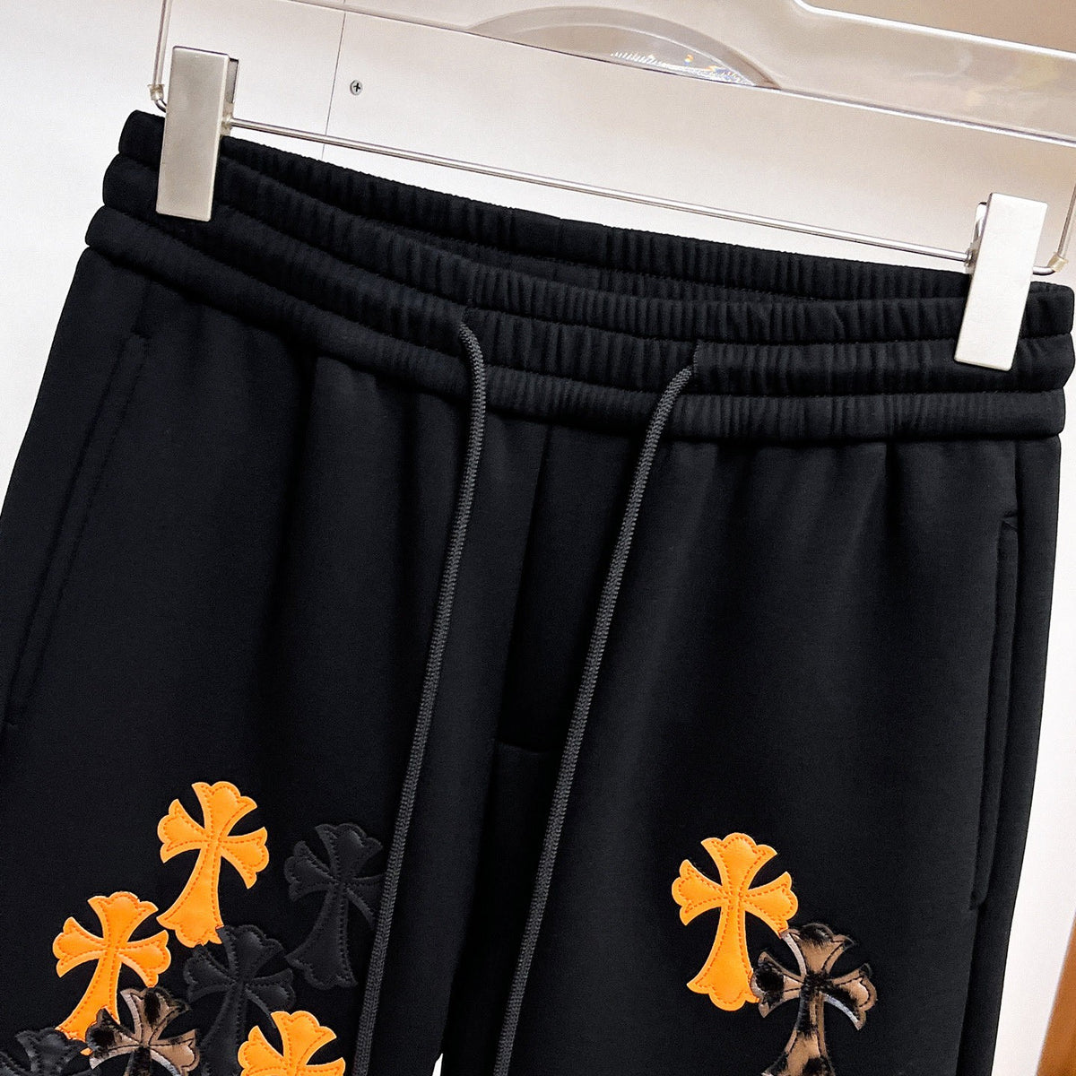 CHROME HEARTS クロムハーツ オレンジクロス イージーパンツ ブラック ドローコード ユニセックス