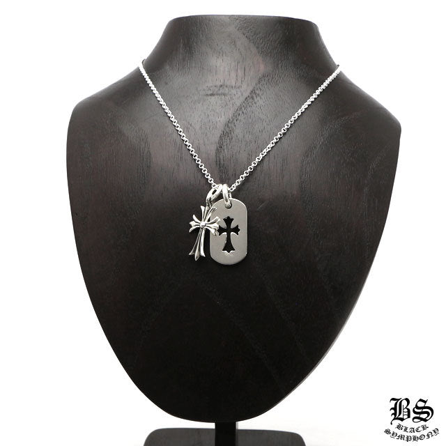 CHROME HEARTS クロムハーツ タイニーCHクロス ドッグタグ ロールチェーン 20インチ 925シルバー ネックレス