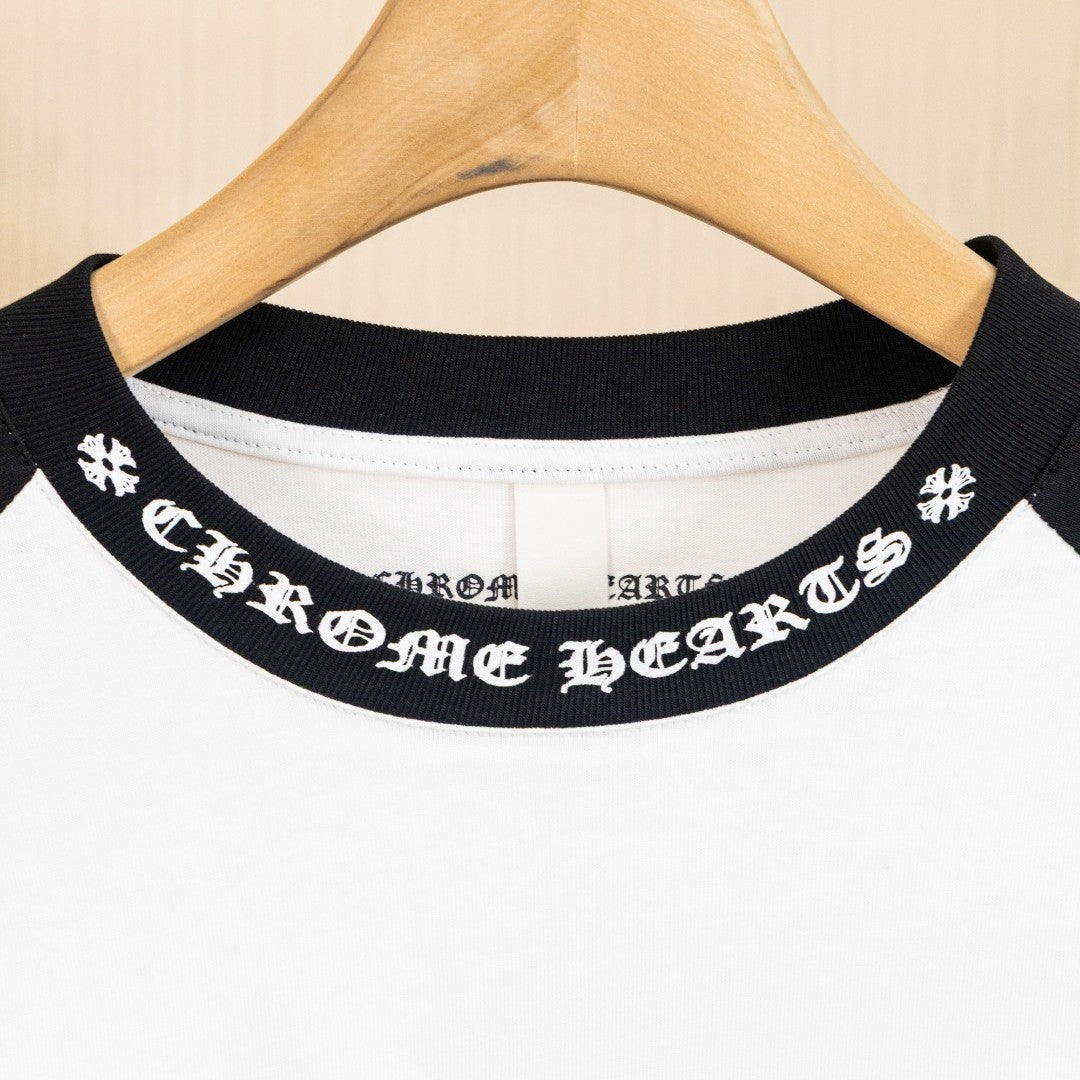 CHROME HEARTS クロムハーツ ウォッシュ加工 立体プリント 長袖Tシャツ