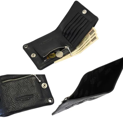 CHROME HEARTS クロムハーツ 1スナップ クロスボタン ウォレット 3セメタリークロスパッチ レザーウォレット 財布 メンズ レディース CH2011