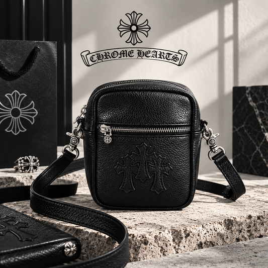 CHROME HEARTS クロムハーツ TAKA MINI LTHR タカ ミニ ショルダーバッグ セメタリークロスパッチ レザーバッグ メンズ レディース CH2001