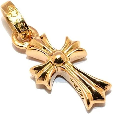 CHROME HEARTS クロムハーツ ベビーファット クロスペンダント 22K パヴェダイヤモンド ゴールド ネックレス