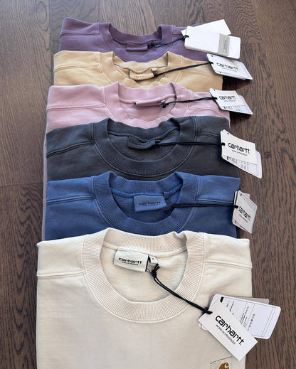 [カーハート] VISTA SWEATSHIRT トレーナー ワンポイントロゴ スウェット ダブリューアイピー ルーズフィット クルーネック ピグメ 18
