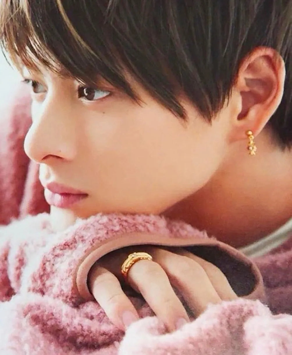 【Chrome Hearts 】クロムハーツ 平野紫耀が愛用！●先着順！ ベビークラシック フローラル クロス ダイヤモンド リング #17 22K イエローゴールド 指輪