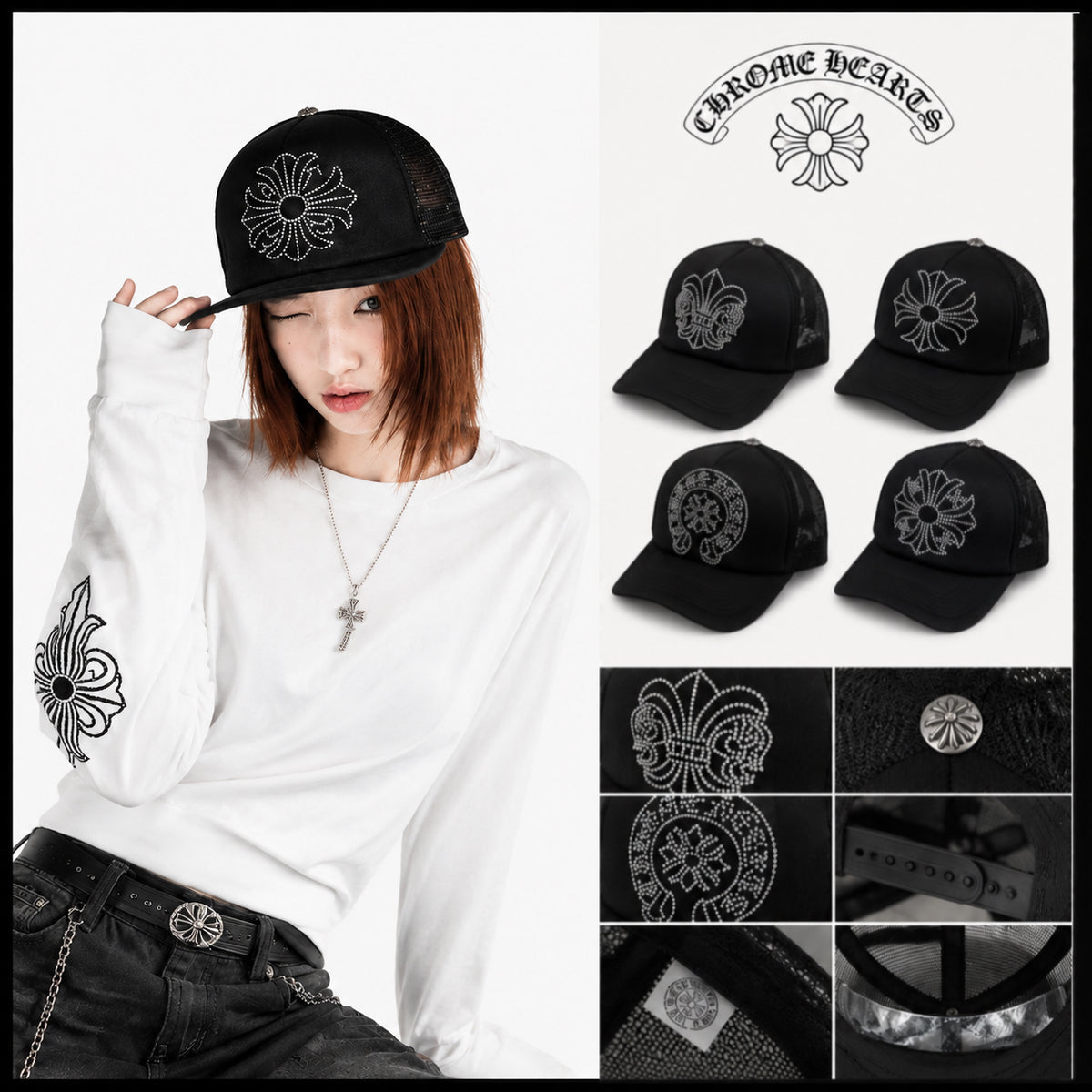 CHROME HEARTS クロムハーツ メッシュトラッカーキャップ ブラック - 商品画像 1