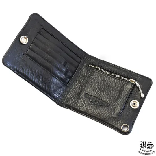 CHROME HEARTS クロムハーツ 1スナップ クロスボタン ウォレット 3セメタリークロスパッチ レザーウォレット 財布 メンズ レディース CH2011