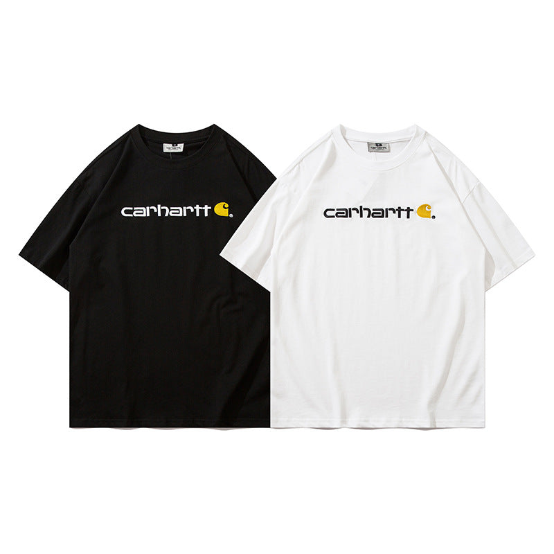 カーハート Short-Sleeve Logo T-Shirt メンズ トップス Tシャツ T-Shirt ブラック ヘザーグレー ネック 半袖Tシャツ 1
