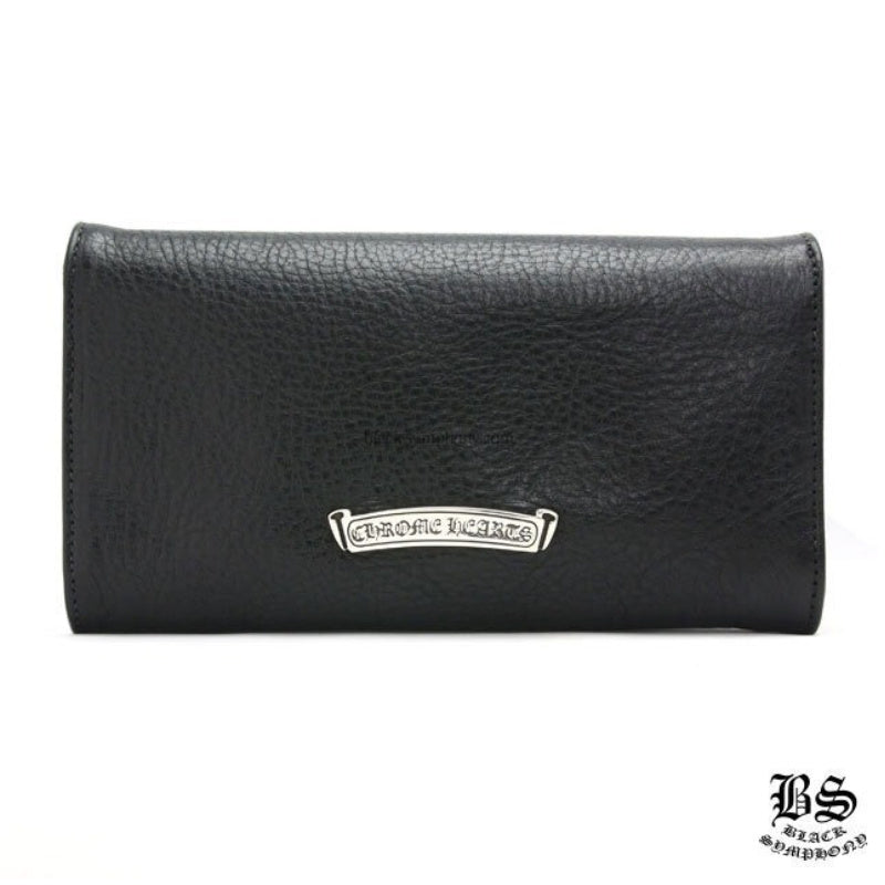 CHROME HEARTS クロムハーツ ジュディウォレット クロスボタン ブラック ヘビーレザー 長財布 レザーウォレット 財布 メンズ レディース CHROMEBAGS004