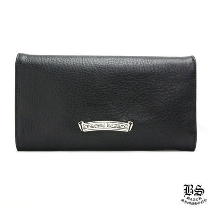 CHROME HEARTS クロムハーツ ジュディウォレット クロスボタン ブラック ヘビーレザー 長財布 レザーウォレット 財布 メンズ レディース CHROMEBAGS004