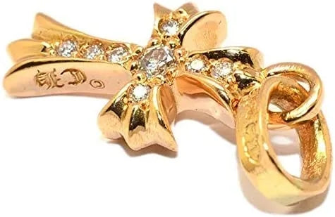 CHROME HEARTS クロムハーツ ベビーファット クロスペンダント 22K パヴェダイヤモンド ゴールド ネックレス