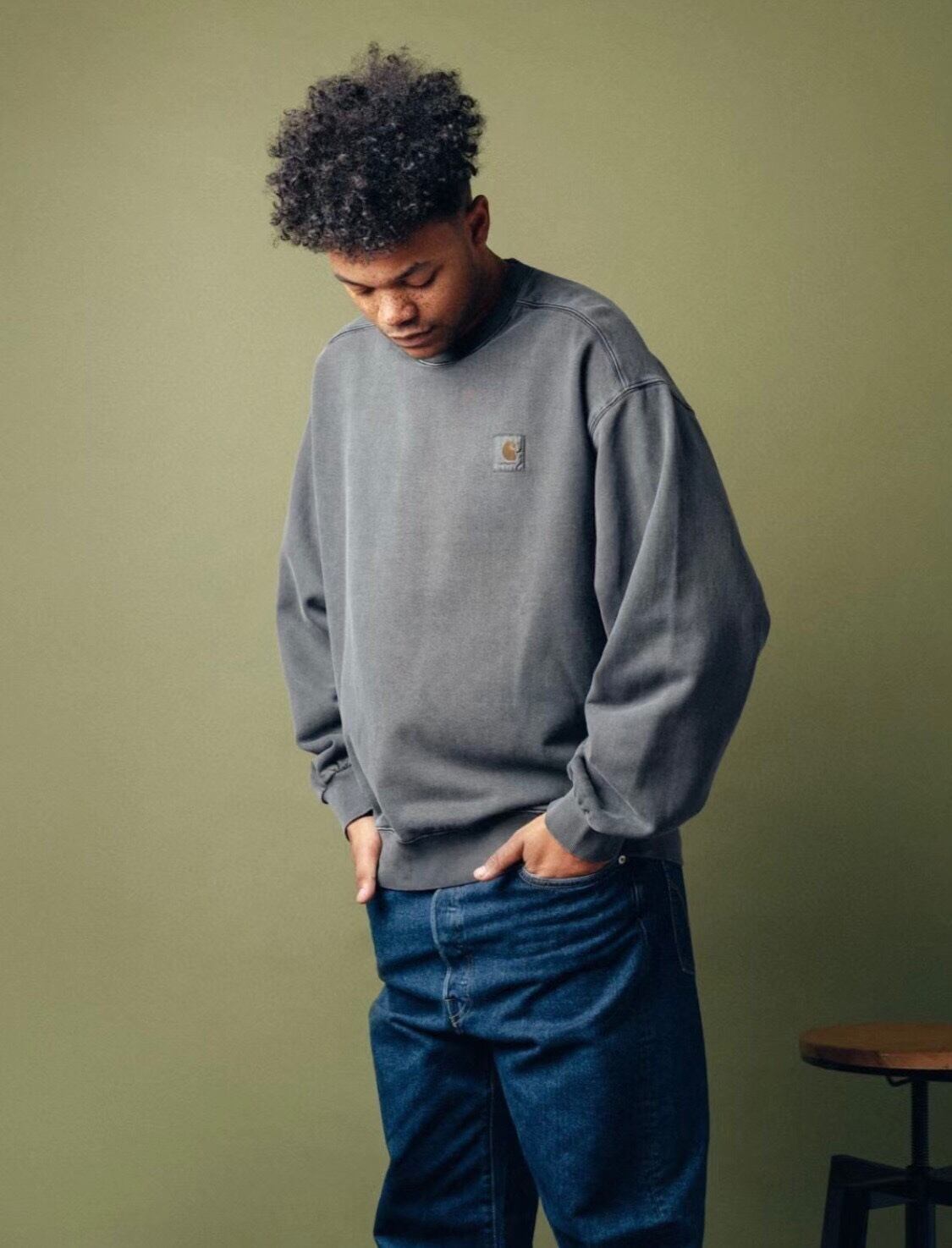 [カーハート] VISTA SWEATSHIRT トレーナー ワンポイントロゴ スウェット ダブリューアイピー ルーズフィット クルーネック ピグメ 7