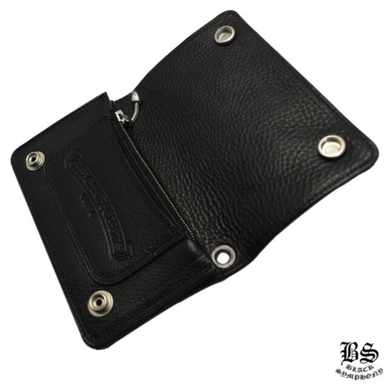 CHROME HEARTS クロムハーツ 1ジップ クロスボタン クロスパッチ レザーウォレット 財布 メンズ レディース CHROMEBAGS003