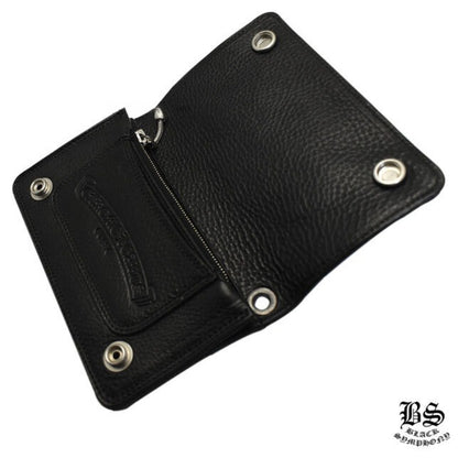 CHROME HEARTS クロムハーツ 1ジップ クロスボタン クロスパッチ レザーウォレット 財布 メンズ レディース CHROMEBAGS003