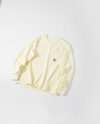 カーハートメンズ トップス ロンT Long Sleeve Workwear Pocket T-Shirt ブルー チャコール ネイビー ブラック グリーン アッシュ クルーネック ポケット 長袖Tシャツ 7