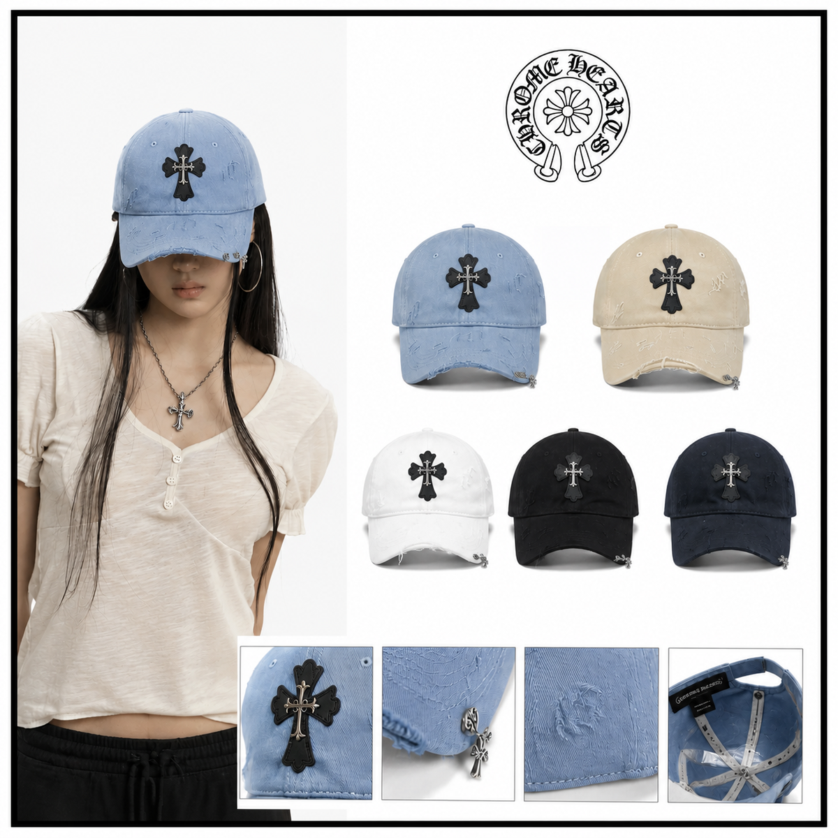 Chromehearts クロムハーツ クロス オールドデザイン ベースボールキャップ ネットセレブ ブロガー 同スタイル - 商品画像 1