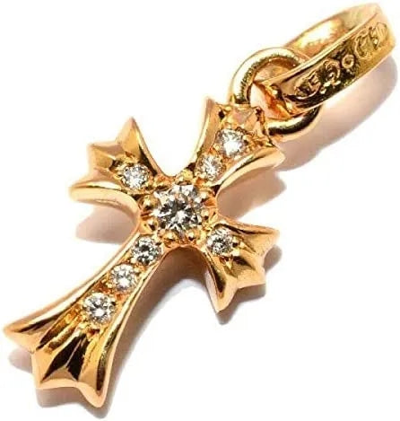 CHROME HEARTS クロムハーツ ベビーファット クロスペンダント 22K パヴェダイヤモンド ゴールド ネックレス