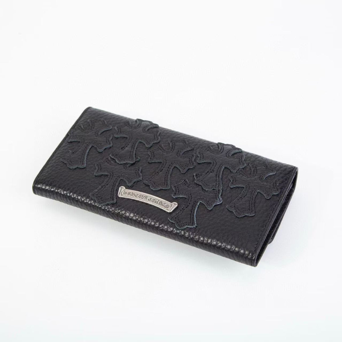 CHROME HEARTS クロムハーツ クロスパッチ ウェーブウォレット 三つ折り長財布 レザーウォレット 財布 メンズ レディース CHROMEWALLET001