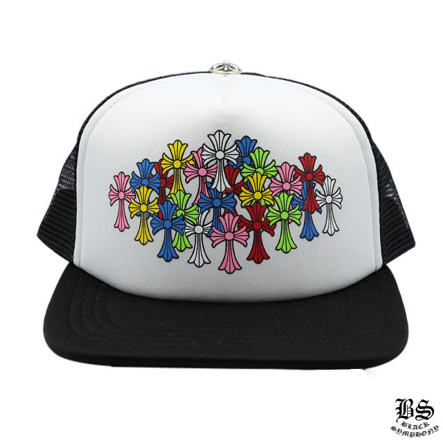 CHROME HEARTS クロムハーツ トラッカーキャップ キングタコ マルチカラークロス ブラック×ホワイト 帽子 メンズ レディース ユニセックス CH2013
