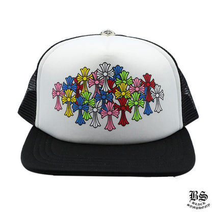 CHROME HEARTS クロムハーツ トラッカーキャップ キングタコ マルチカラークロス ブラック×ホワイト 帽子 メンズ レディース ユニセックス CH2013