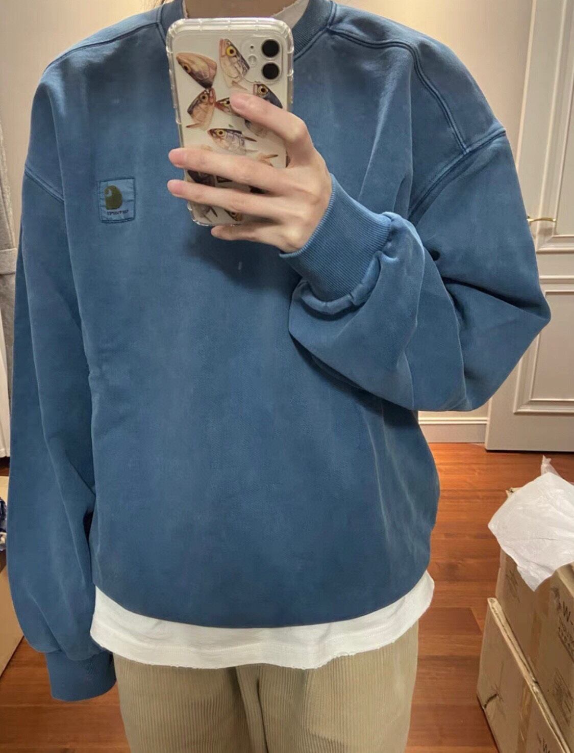 [カーハート] VISTA SWEATSHIRT トレーナー ワンポイントロゴ スウェット ダブリューアイピー ルーズフィット クルーネック ピグメ 10