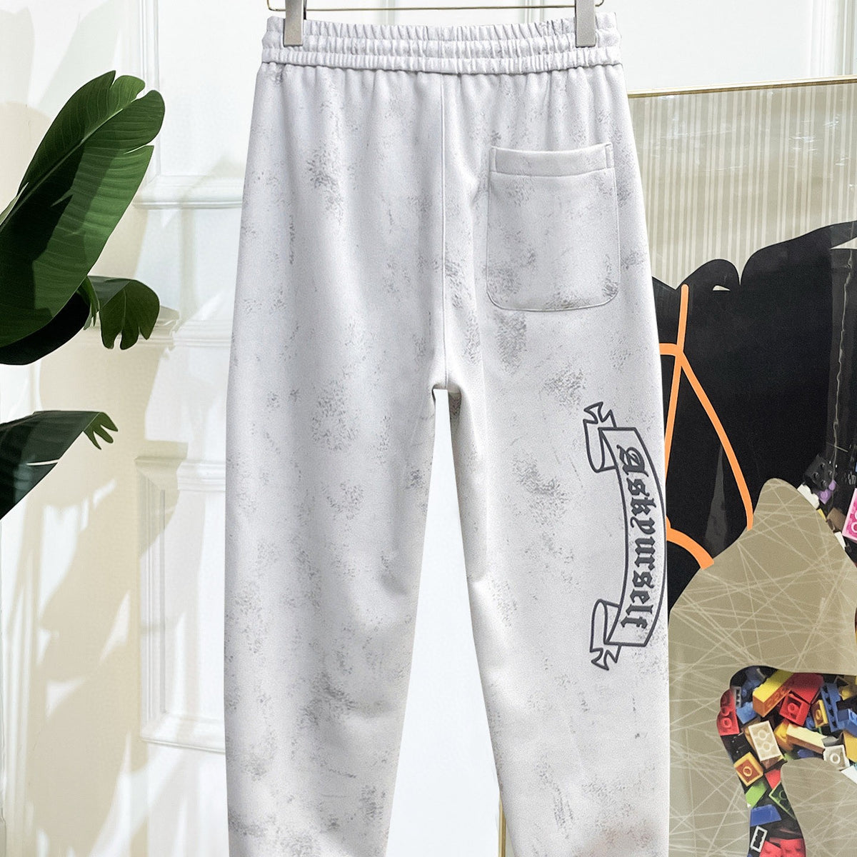 CHROME HEARTS クロムハーツ クロス＆サークルロゴ イージーパンツ ライトグレー ユーズド加工