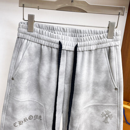 CHROME HEARTS クロムハーツ サイドロゴ クロスモチーフ イージーパンツ ライトグレー ドローコード