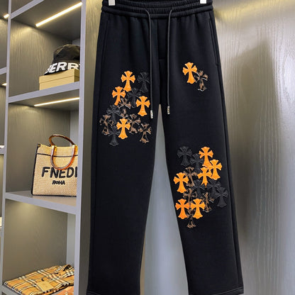 CHROME HEARTS クロムハーツ オレンジクロス イージーパンツ ブラック ドローコード ユニセックス