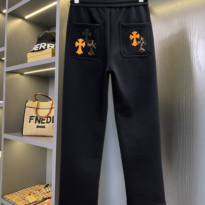 CHROME HEARTS クロムハーツ オレンジクロス イージーパンツ ブラック ドローコード ユニセックス