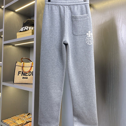CHROME HEARTS クロムハーツ クロス＆クローバー ロゴ スウェットパンツ グレー ドローコード