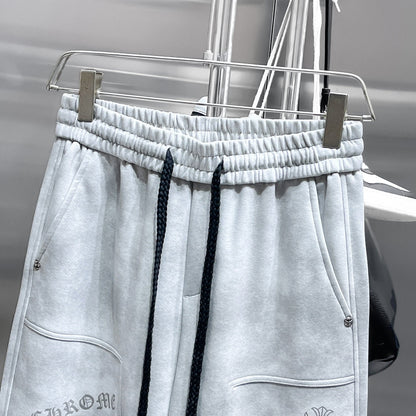 CHROME HEARTS クロムハーツ サイドロゴ クロスモチーフ イージーパンツ ライトグレー ユニセックス