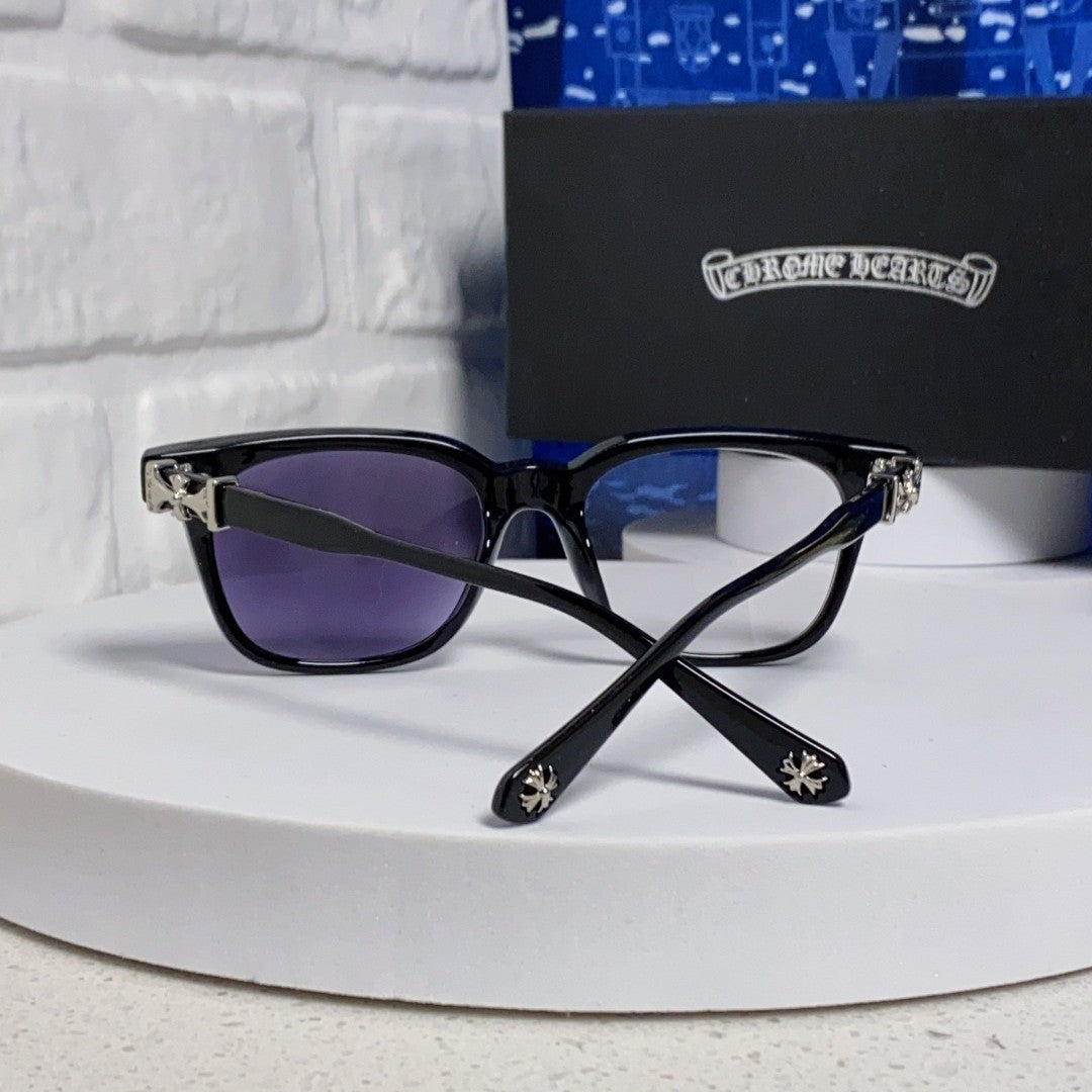 CHROME HEARTS クロムハーツ COX UCKER スクエアサングラス ブラックフレーム×パープルレンズ T-EW-SG01-CH-17532