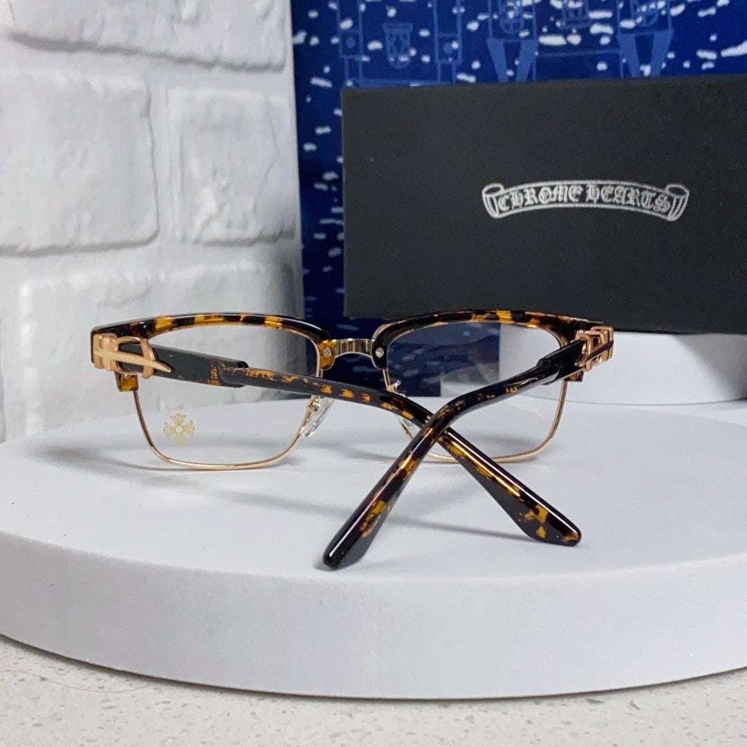 CHROME HEARTS クロムハーツ メガネフレーム サーモント型 ブラウンべっ甲柄 メンズ T-EW-GL01-CH-17638