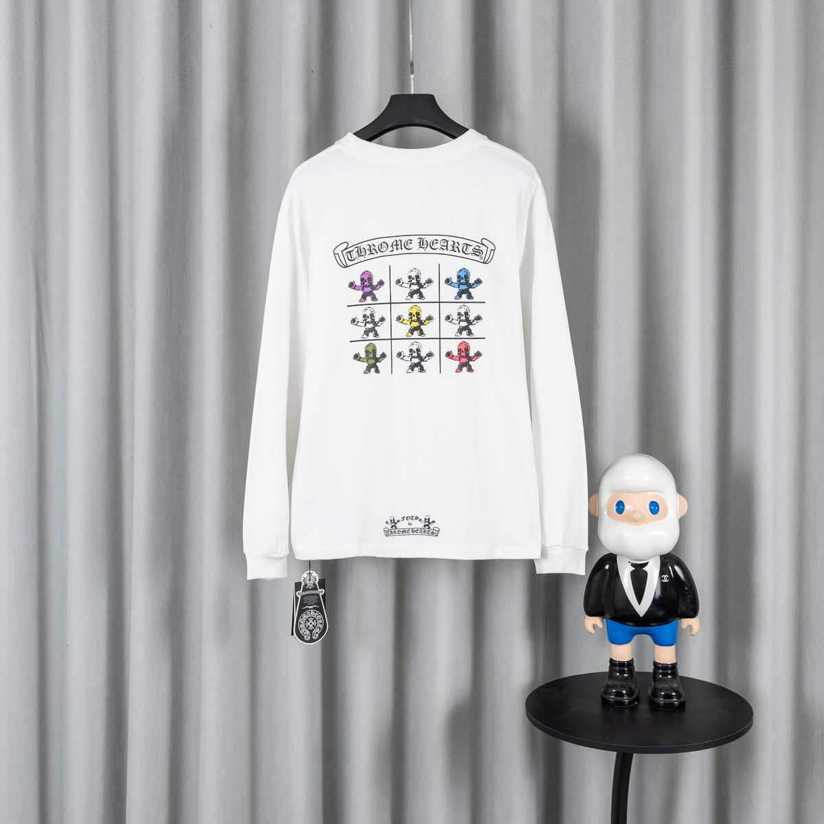 Chrome Hearts クロムハーツ 26SS 春夏 新作 ユニセックス ルーズフィット 320g 双糸コットン100% 長袖Tシャツ ホワイト/黒
