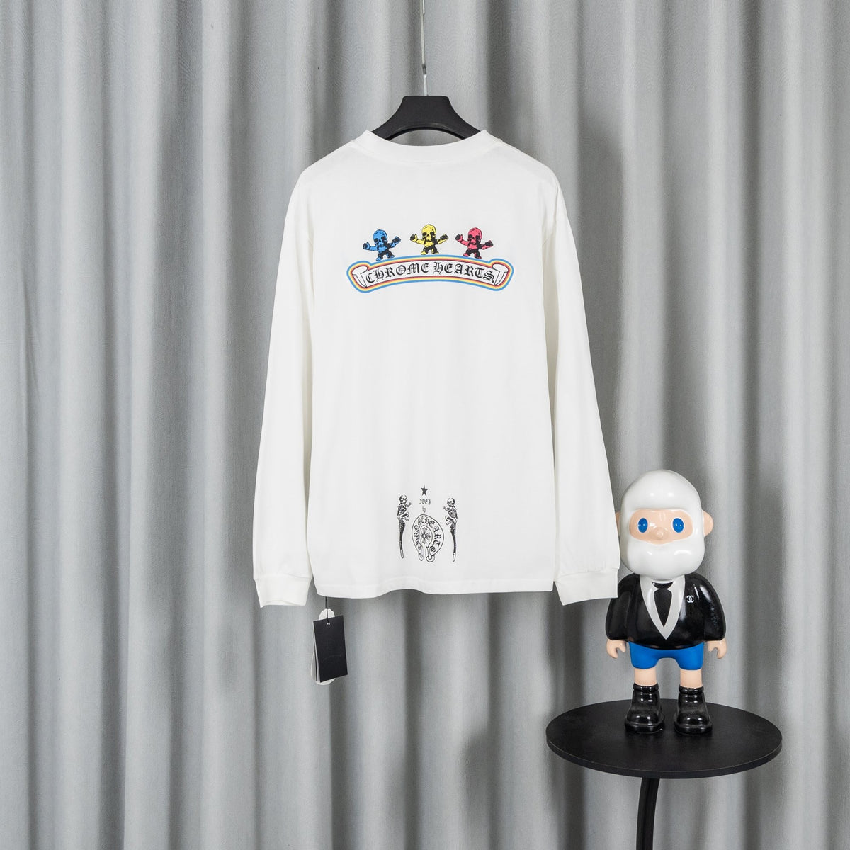 CHROME HEARTS クロムハーツ 26SS 春夏新作 ユニセックス ルーズフィット 長袖Tシャツ オフホワイト/黒