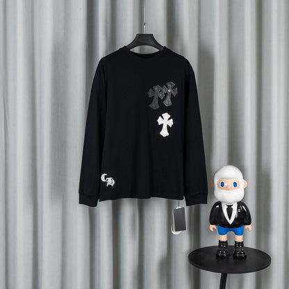 Chrome Hearts クロムハーツ 26SS 春夏新作 ユニセックス ルーズフィット 320g 双糸コットン ロングスリーブTシャツ ブラック