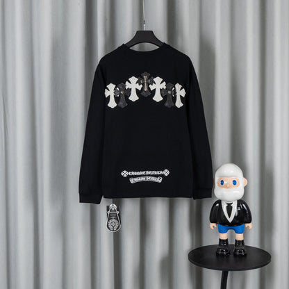 Chrome Hearts クロムハーツ 26SS 春夏新作 ユニセックス ルーズフィット 320g 双糸コットン ロングスリーブTシャツ ブラック