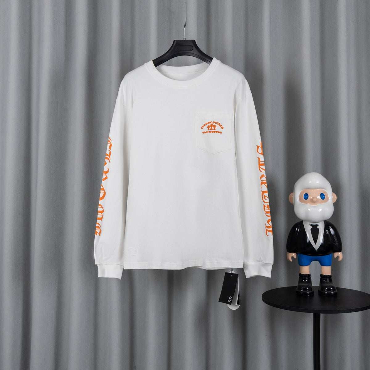 Chrome Hearts クロムハーツ 26SS 新作 ユニセックス ゆったりフィット 長袖Tシャツ (ホワイト/ブラック) - 綿100% ダブルストレッチ素材 (320g)