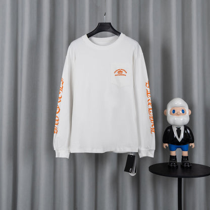 Chrome Hearts クロムハーツ 26SS 新作 ユニセックス ゆったりフィット 長袖Tシャツ (ホワイト/ブラック) - 綿100% ダブルストレッチ素材 (320g)