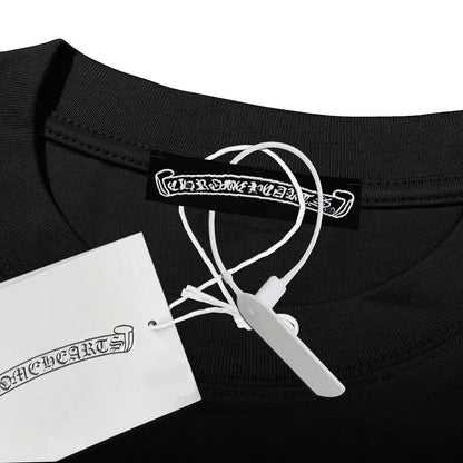 Chrome Hearts クロムハーツ ブラッククロス/ホースシュー 長袖Tシャツ ブラック/ホワイト