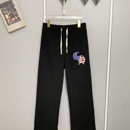 CHROME HEARTS クロムハーツ ゴシックロゴ 星条旗刺繍 ヘビーウェイト スウェットパンツ ブラック 420g