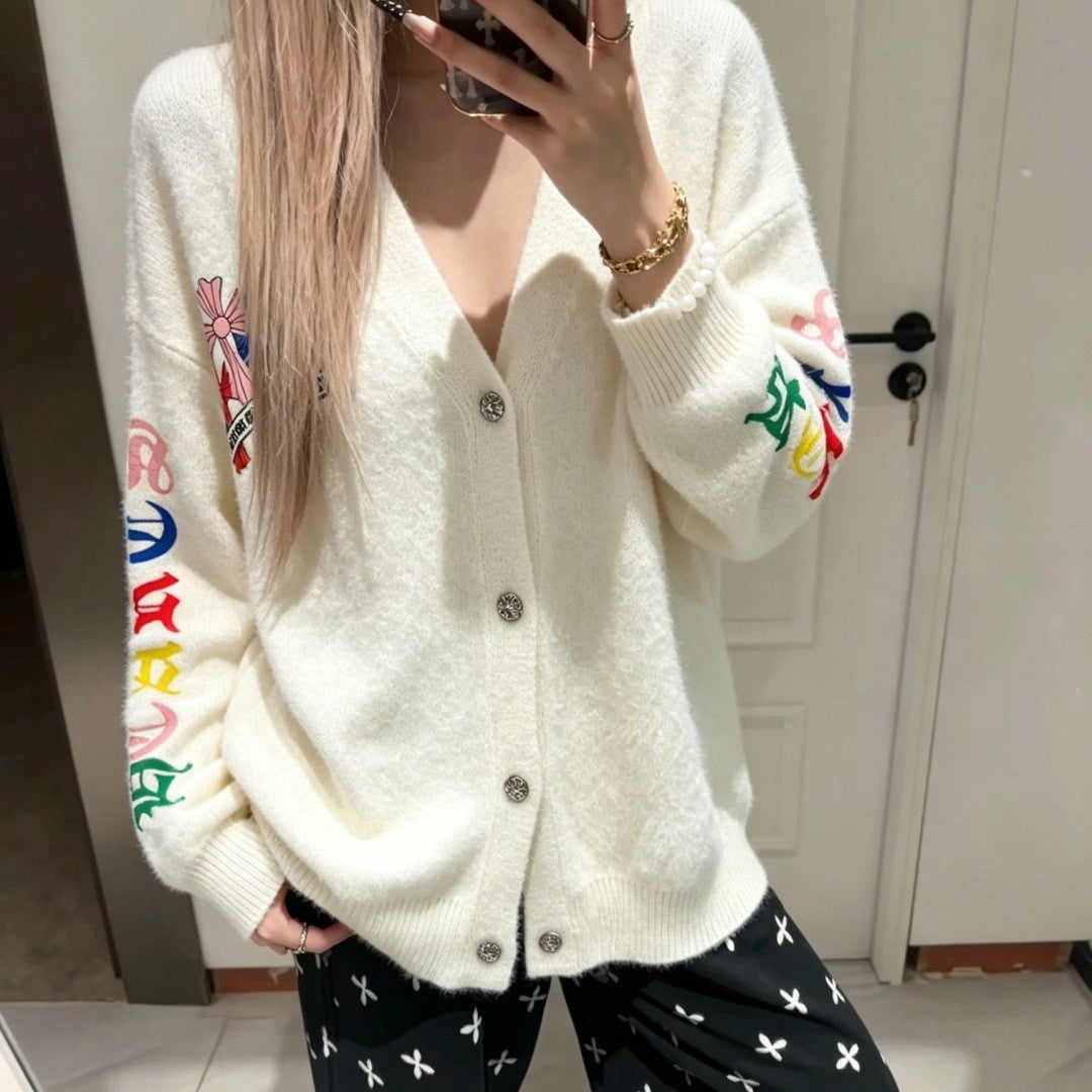 Chrome Hearts クロムハーツ フォークスミンクニットカーディガン ミルクホワイト - Image 2