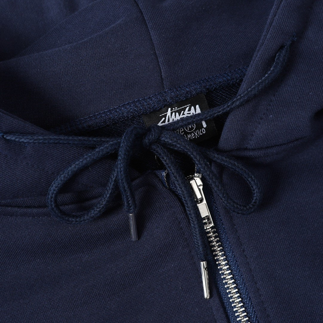 STUSSY スタシー ブラック8シリーズ ブラック8パターンプリント 男女兼用 フード付きフルジップジャケット