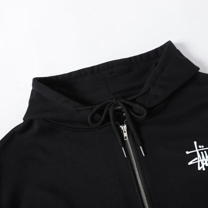 STUSSY ステューシー HN317 スコーピオン バックプリント ジップアップ パーカー フーディー ブラック/ホワイト 男女兼用