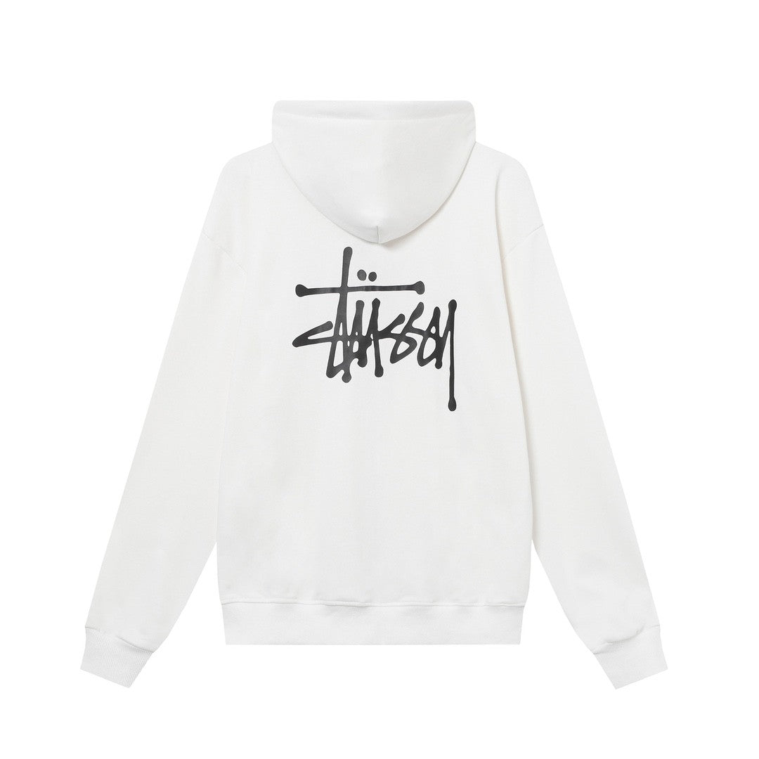 STUSSY スタッシー クラシックプリント 男女兼用 フード付きジッパージャケット HN316 ブラック/ホワイト/ネイビー/グレー