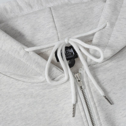 STUSSY 「7」＆サイコロ柄プリント ジップアップパーカー HN315 グレー（ユニセックス）