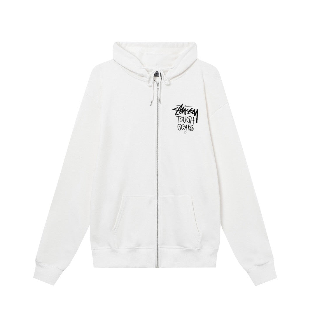 STUSSY スタシー 男女兼用 ジップアップフーデッドジャケット ロゴプリント HN308