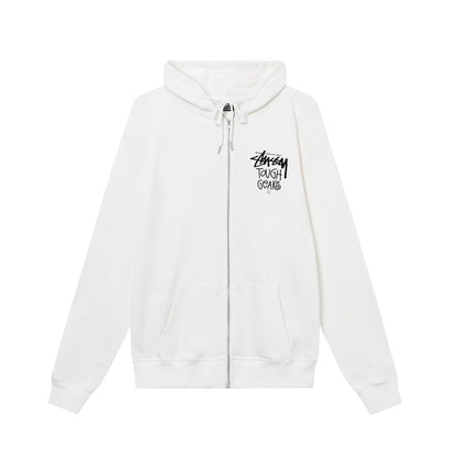 STUSSY スタシー 男女兼用 ジップアップフーデッドジャケット ロゴプリント HN308