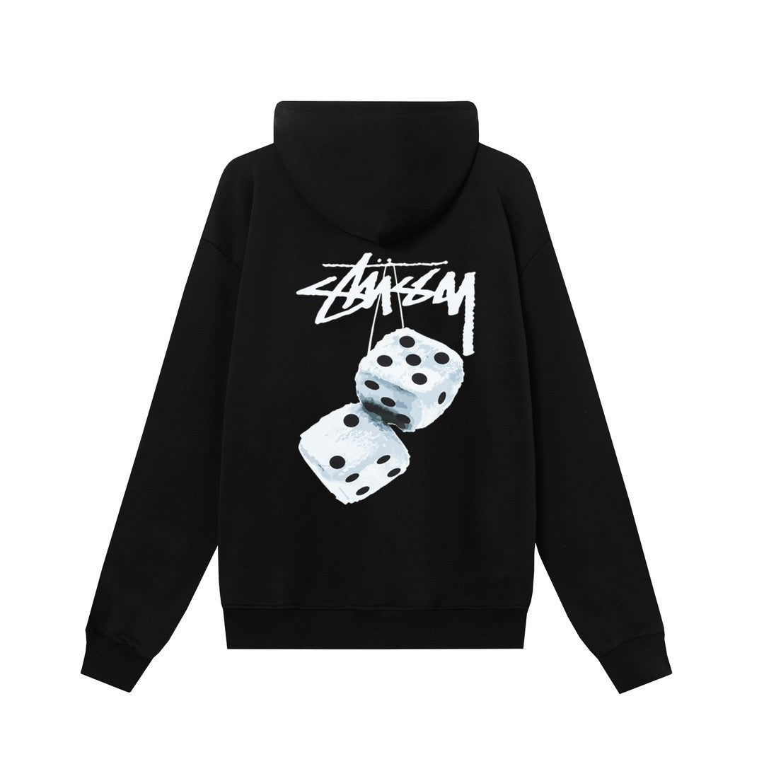 STUSSY スタシー 骰子字母印花 男女同款 拉链连帽外套 HN305 ブラック/ホワイト/ネイビー/グレー
