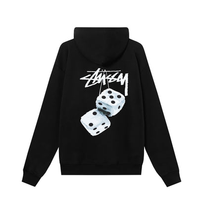 STUSSY スタシー 骰子字母印花 男女同款 拉链连帽外套 HN305 ブラック/ホワイト/ネイビー/グレー
